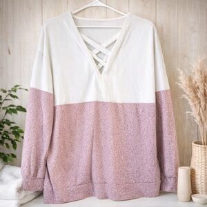 SHEIN Two toned long sleeve shirt - size large